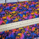 Sunset Skulls 100% woven cotton fabric
