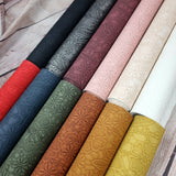 Lace Effect Floral Faux leather / vinyl fabric. 39x67cm roll