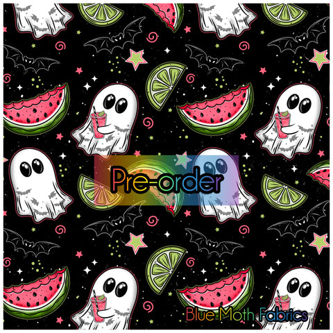 Watermelon Ghosts fabric. By METER