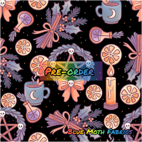 PRE-ORDER. Pastel Yule fabric. By METER