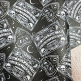 Ouija Board Monochrome textured Faux leather / vinyl fabric. 39x66cm roll