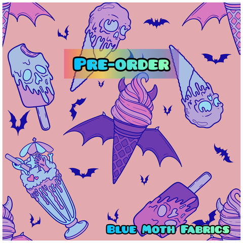 PRE-ORDER. Spooky Ice-cream pastel fabric. By METER