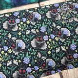 Floral Mothman 240gsm heavyweight cotton jersey fabrics