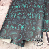 Occult Faux leather / vinyl fabric. 39x66cm roll