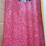 39x66cm BOLT END. Red Leopard Shimmer Matte soft Faux leather / vinyl fabric.