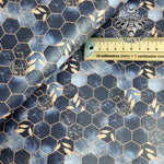 Geo water Faux leather / vinyl fabric. 39x66cm roll