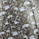Real Skull Textured Faux leather vinyl fabric. 39x66cm roll