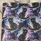 Galaxy Cat Faux leather / vinyl fabric. 39x66cm roll