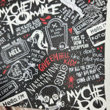 My Chemical Romance Textured Faux leather vinyl fabric. 39x66cm roll