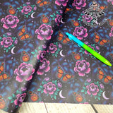 Monarch Butterfly Flowers Faux leather / vinyl fabric. 39x66cm roll