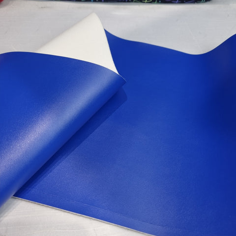 20x144cm BOLT END. Royal Blue Solid Faux leather / vinyl fabric.
