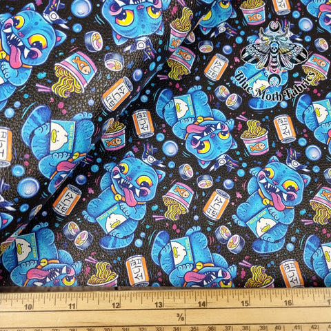 Derpy Tiger K pop textured Faux leather / vinyl fabric. 39x66cm roll