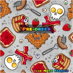PRE-ORDER. Spooky Breakfast Food fabric. By METER