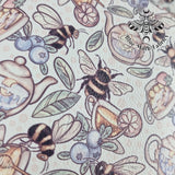 Bee's and Tea's natural Textured Faux leather / vinyl fabric. 39x66cm roll
