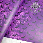 Purple mini bats Faux leather / vinyl fabric. 39x66cm roll
