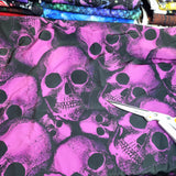 1m BOLT END. Extra large skulls marocain shiffon fabric