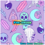 PRE-ORDER. Spooky Occult lilac fabric. By METER