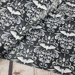 Bats Damask leather / vinyl fabric. 39x66cm roll