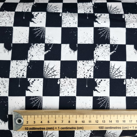 Spiderweb checkerboard mono 240gsm jersey fabric