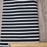 68cm BOLT END. Stripes 220gsm jersey fabric. Some ink marks on edges