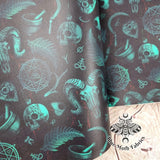 Occult Faux leather / vinyl fabric. 39x66cm roll