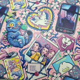 K Pop Demon Hunters Pink Texture Faux leather / vinyl fabric. 39x66cm roll