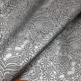 Lace Effect Floral Faux leather / vinyl fabric. 39x67cm roll