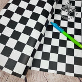 1inch Checkerboard Faux leather / vinyl fabric. 39x66cm roll