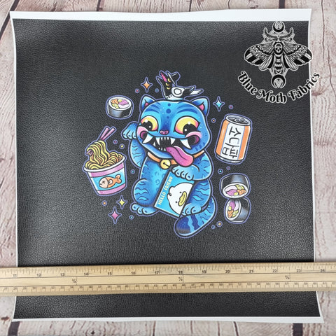 Derpy tiger K pop demon hunters textured Faux leather / vinyl fabric. 33x33cm PANEL