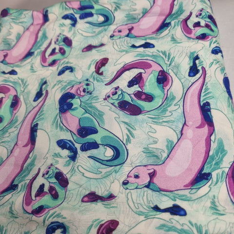 96cm BOLT END. Otters Bamboo jersey fabrics