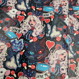 Alice Red Faux leather / vinyl fabric. 39x66cm roll