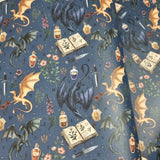 Dragon Books Navy Faux leather / vinyl fabric. 39x66cm roll