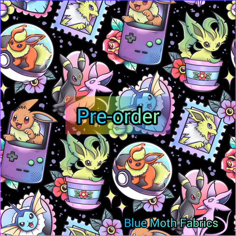 PRE-ORDER. Pokemon Faux leather / vinyl fabric. 39x130cm