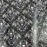 Gothic Bat faux leather / vinyl fabric. 39x66cm roll