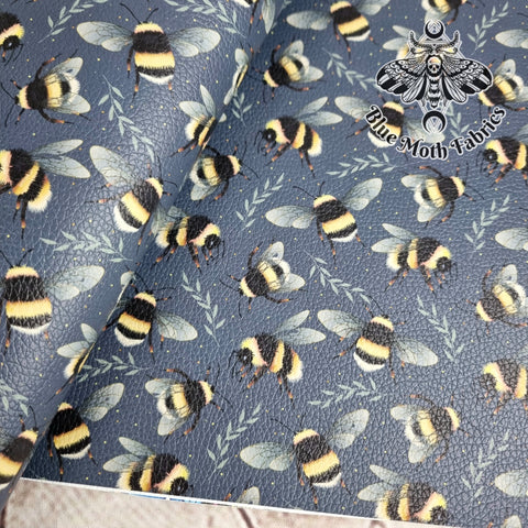 Bumblebee textured Faux leather / vinyl fabric. 39x66cm roll
