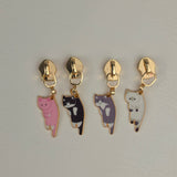 Cats Enamel zip pull #5