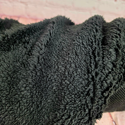 Black Curly cuddle teddy fabric