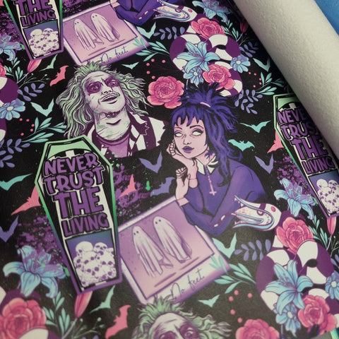 39x66cm BOLT END. Showtime Beetlejuice texture Faux leather / vinyl fabric.