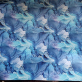 39x66cm BOLT END. Blue Marble. FLAW RESIDUE line. Faux leather / vinyl fabric.