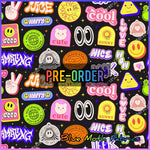 PRE-ORDER. Badges fabric. By METER
