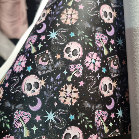 Witch Pastels Faux leather / vinyl fabric. 39x66cm roll