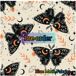 PRE-ORDER. Retro Death Moth fabric. By METER