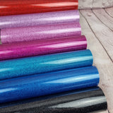 Gloss Glitter Semi TRANSPARENT Faux leather / vinyl fabric. 39x65cm roll