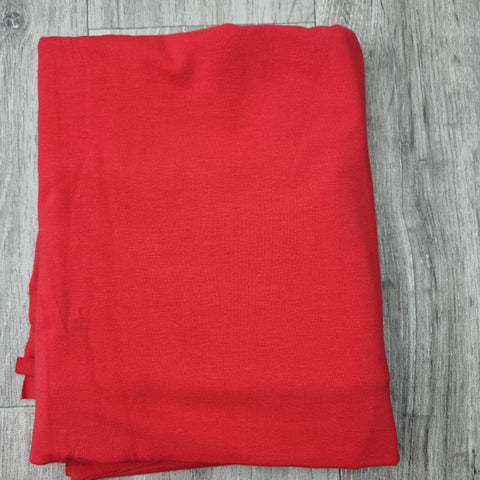 52cm BOLT END. Red Cotton Jersey Knit Fabric 220g/m2