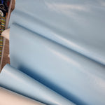 35x140cm BOLT END. Pastel blue Oil Slick Effect Metallic PVC Faux vinyl fabric.