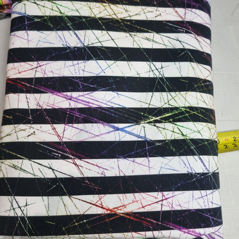 1m BOLT END. grunge stripe heavyweigh jersey fabric