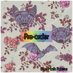 Retro Floral Bats fabric. By METER