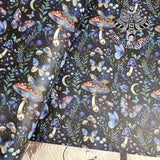 Magical mushrooms textured Faux leather / vinyl fabric. 39x66cm roll