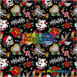 PRE-ORDER. Christmas Tattoos fabric. By METER
