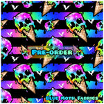 PRE-ORDER. Rainbow Skull Ice-cream fabric. By METER